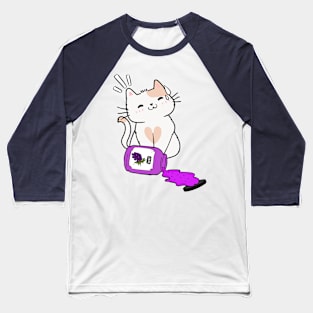 Naughty Persian Cat Spills a jar of grape jam! Baseball T-Shirt